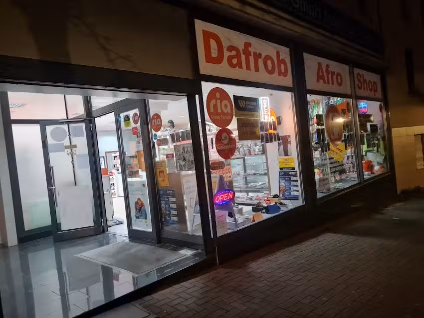 Dafrob Afroshop, Moneygram, Ria, WU, Dhl, Lebensmittel, Bahnhof Strasse 15, 66538 Neunkirchen.